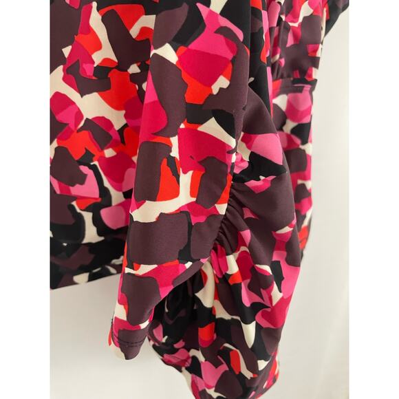 24W Plus Size Beach Native Tankini Top Swimsuit Pink Purple Geometric Swim Wear - Picture 6 of 11